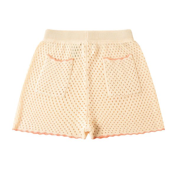 Crochet Seaside Shorts Orange Trims