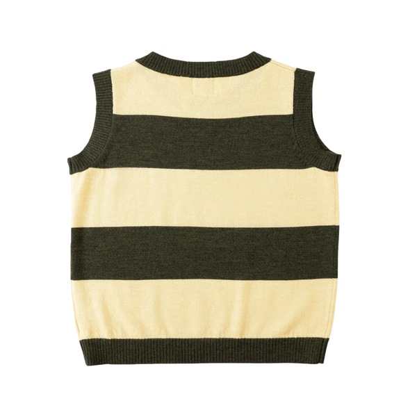Stripe Vest Forest/Custard