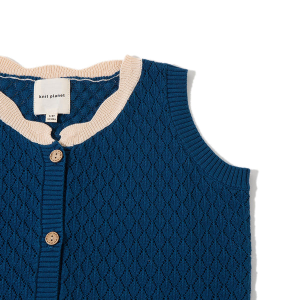 Shell Collar Vest Navy