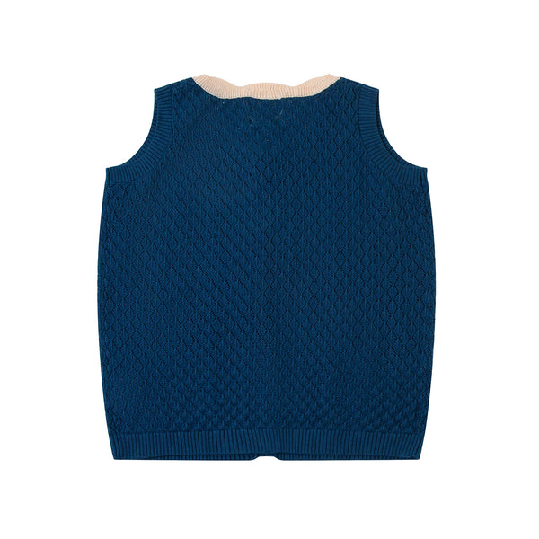 Shell Collar Vest Navy