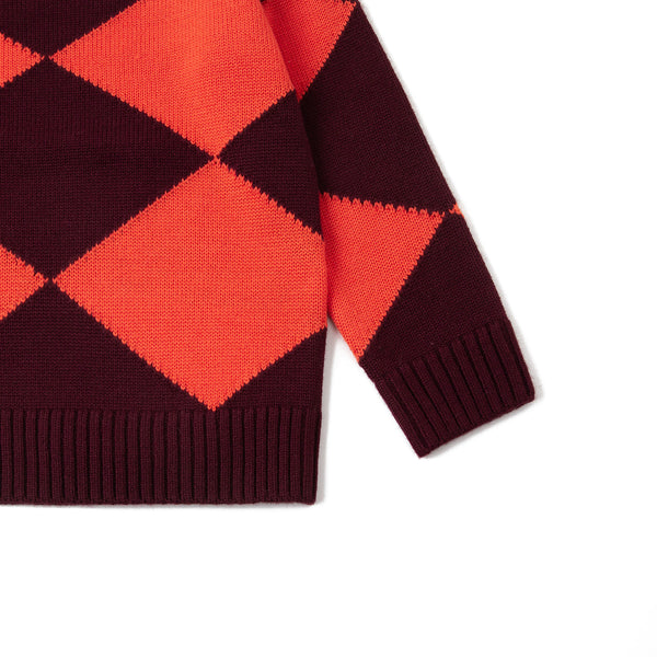 Argyle Jumper Choco/Orange