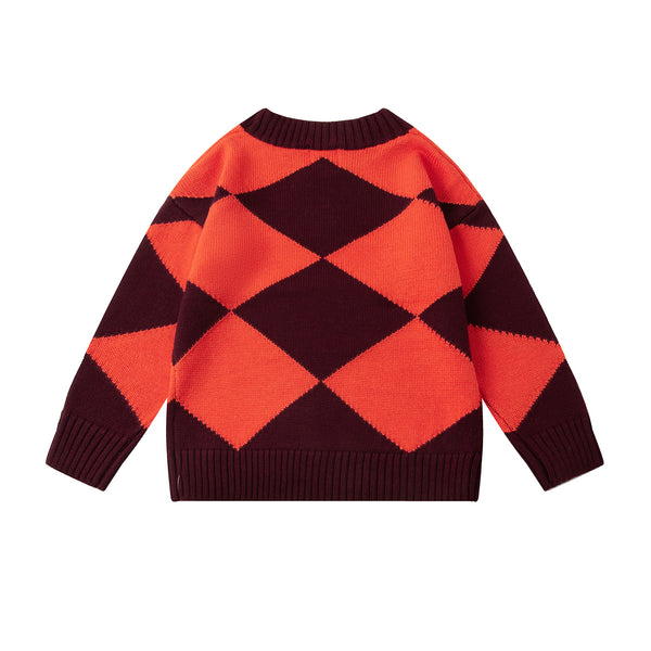 Argyle Jumper Choco/Orange