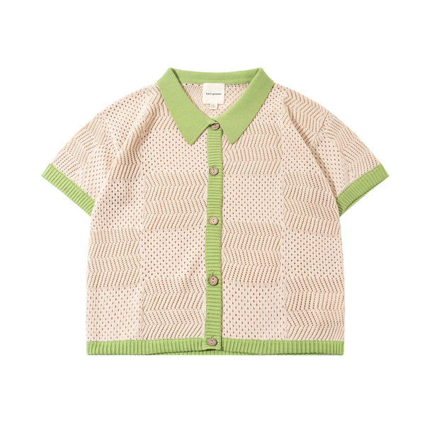 Crochet Shirt Cream/Lawngreen