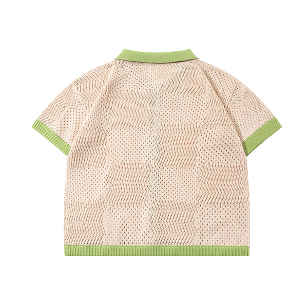 Crochet Shirt Cream/Lawngreen