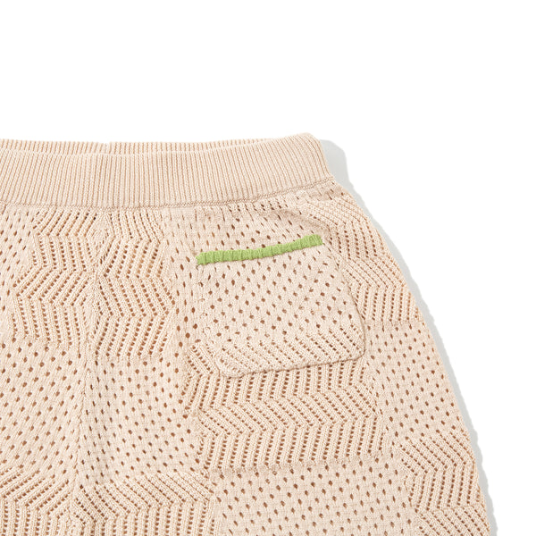 Crochet Shorts Cream/Lawngreen