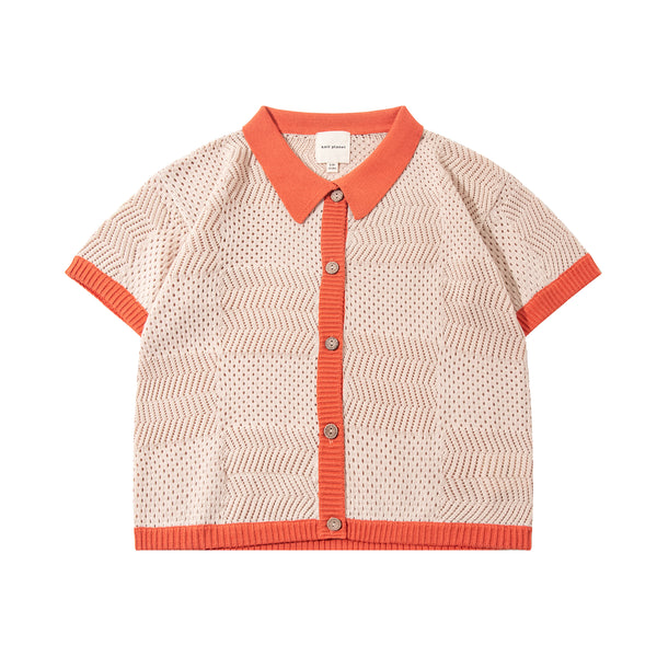 Crochet Shirt Cream/Orange