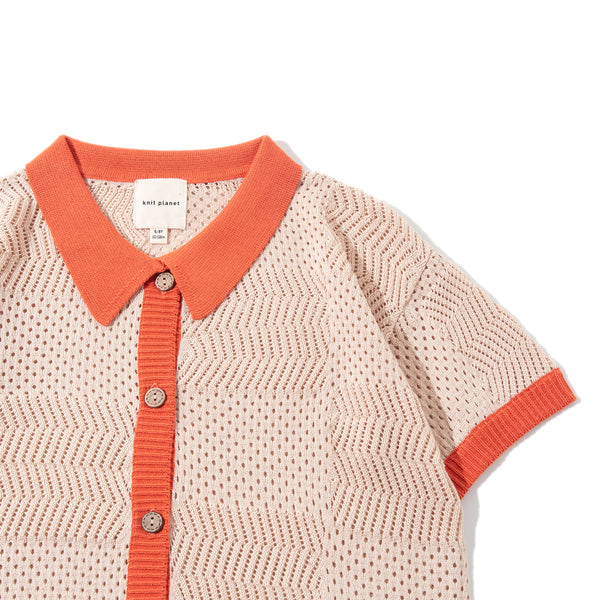 Crochet Shirt Cream/Orange