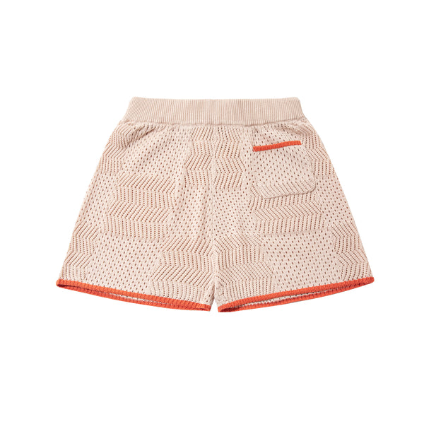 Crochet Shorts Cream/Orange