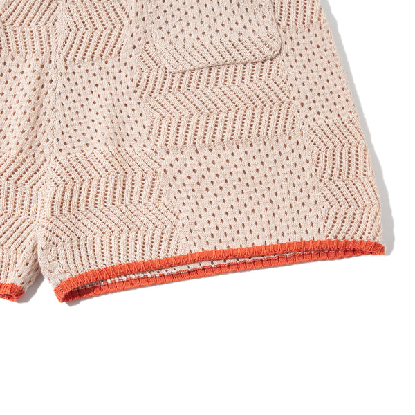 Crochet Shorts Cream/Orange