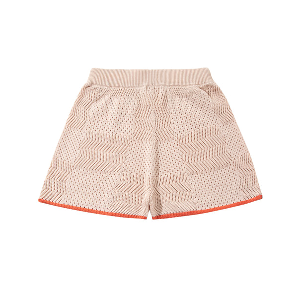 Crochet Shorts Cream/Orange