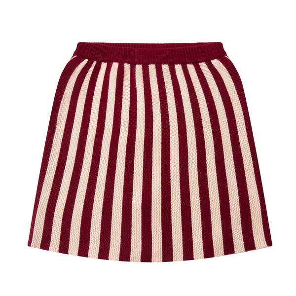 Stripe Skirt Maroon/Cream