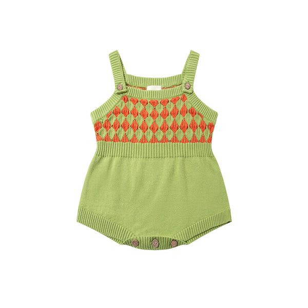 Argyle Babysuit Lawngreen