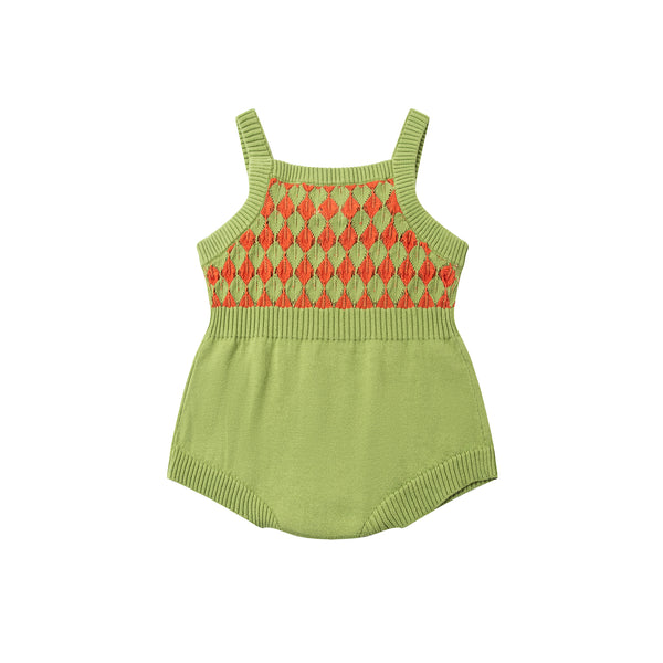 Argyle Babysuit Lawngreen