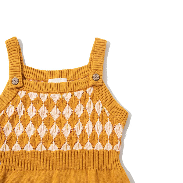 Argyle Babysuit Mustard