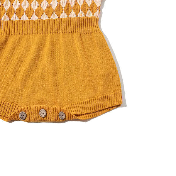 Argyle Babysuit Mustard