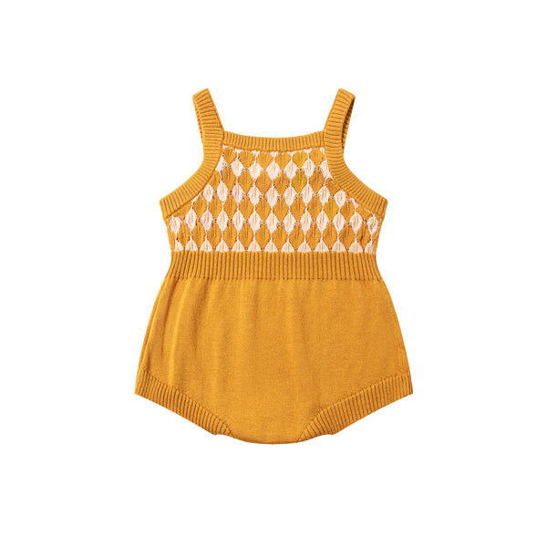 Argyle Babysuit Mustard