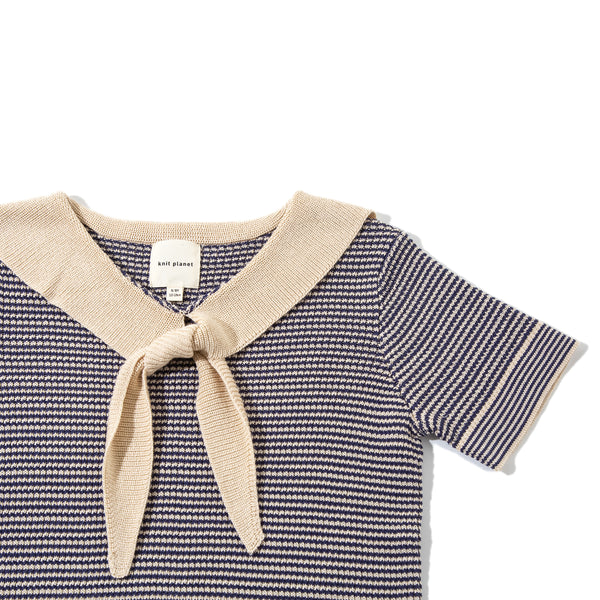 Chic Collared Top Navy