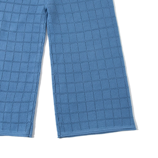 Checkboard Trousers Mid Blue