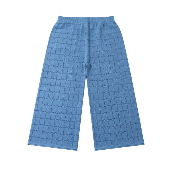 Checkboard Trousers Mid Blue