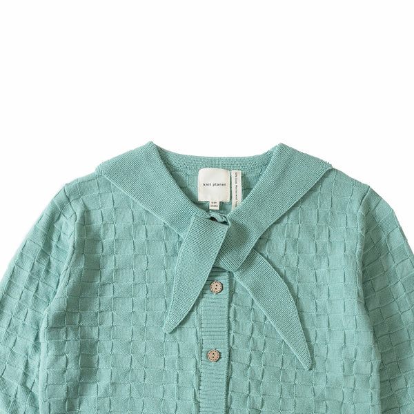 Collar Cardigan Pastel Green
