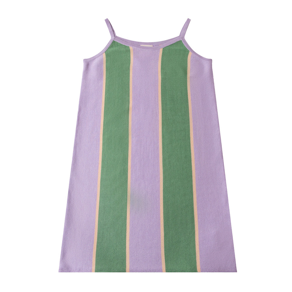 Stripe Dress Light Purple/Green Knit Planet Stripe Dress Light Purple/Green Knit Planet
