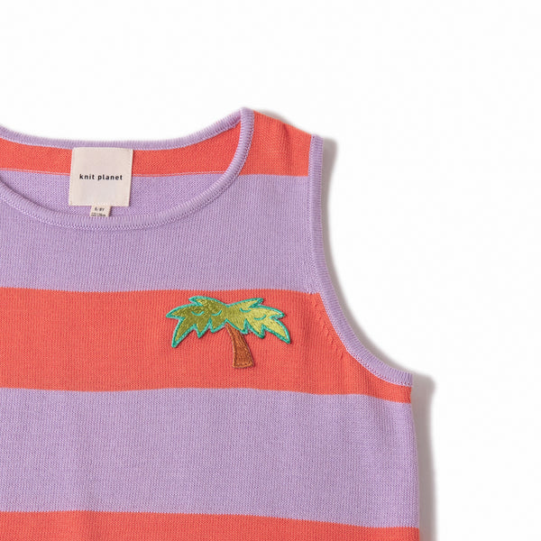 Palm Tree Vest Orange/Light Purple