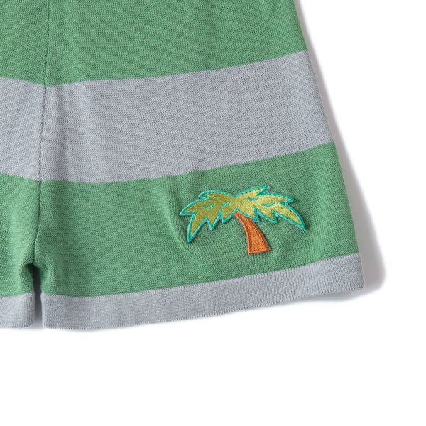 Palm Tree Shorts Green/Light Blue