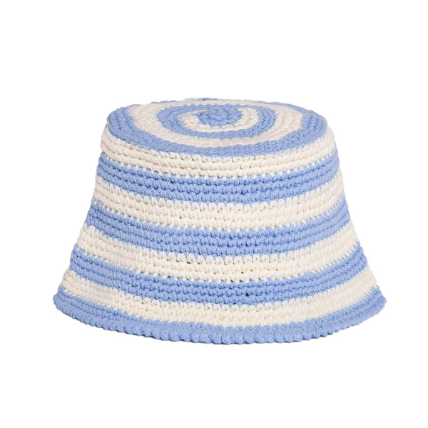 Crochet Sun Hat Cream/Light Blue