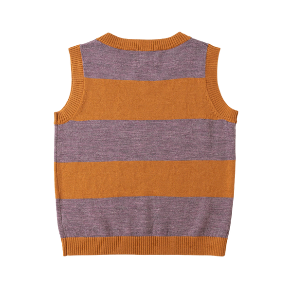 Stripe Vest Brown/Mauve
