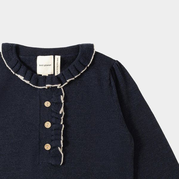 Ruffle Blouse Navy