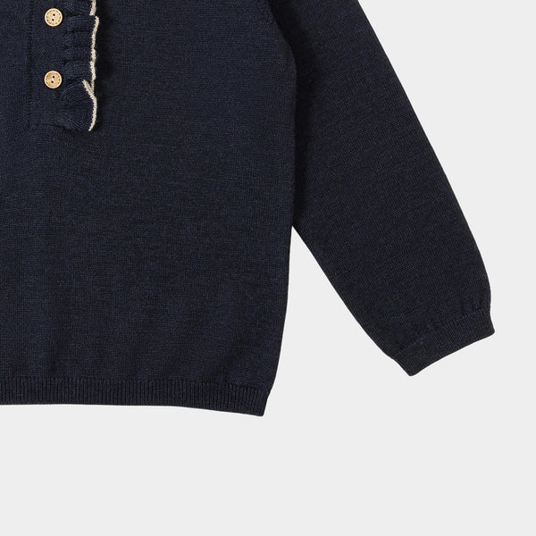 Ruffle Blouse Navy