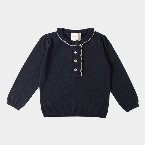 Ruffle Blouse Navy