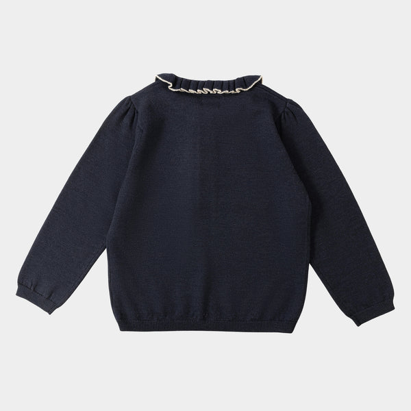 Ruffle Blouse Navy
