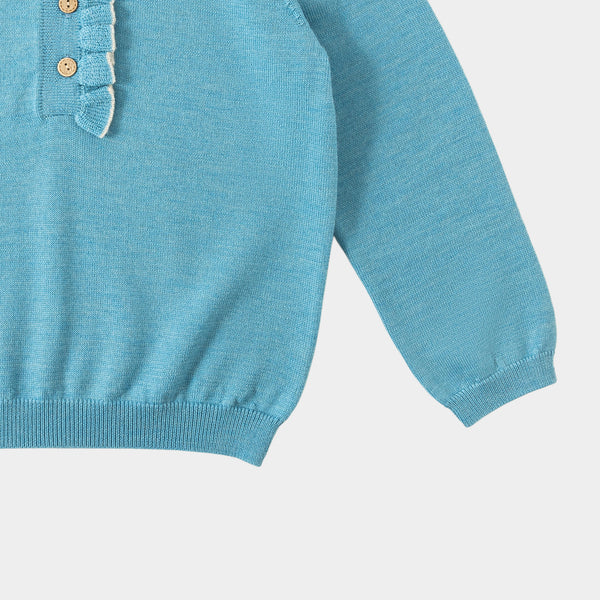 Ruffle Blouse Sky