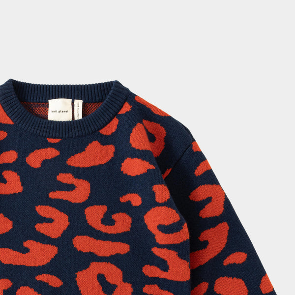 Leopard Jumper Navy