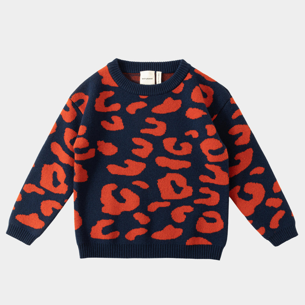 Leopard Jumper Navy