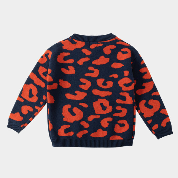 Leopard Jumper Navy