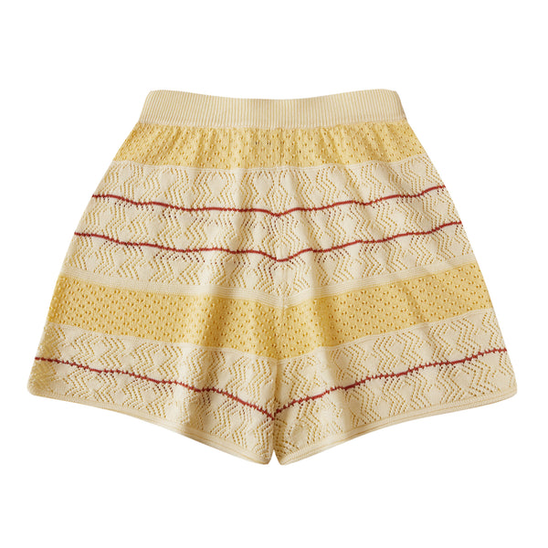 Pointelle Shorts Cream Yellow