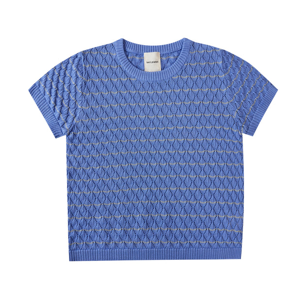 Patterned Knit Cornflower