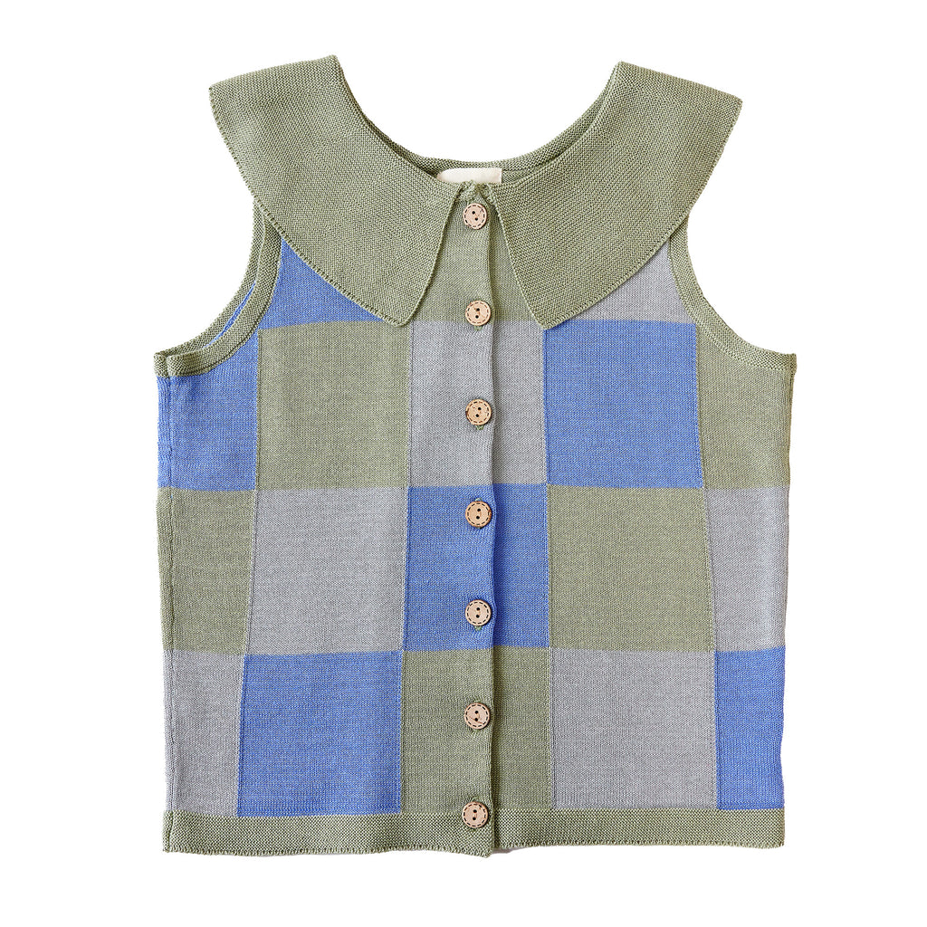 Patchwork Knit Cornflower