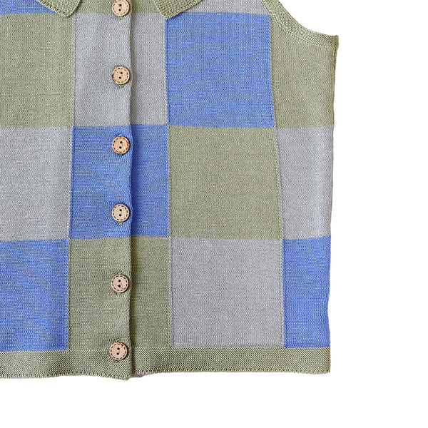 Patchwork Knit Cornflower