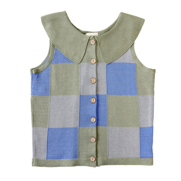 Patchwork Knit Cornflower