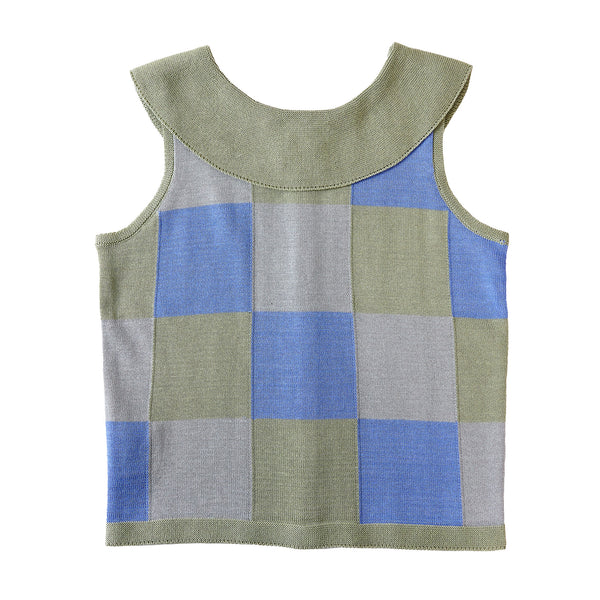 Patchwork Knit Cornflower