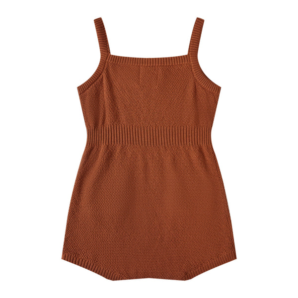 Scalloped Babysuit Brown