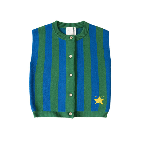 Stripe Vest Blue/Green