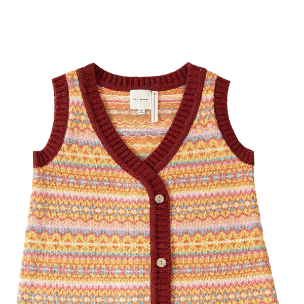 Fairisle Dress Berry/Fairisle