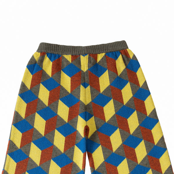 Cuboid Trousers Wood Green/Blue