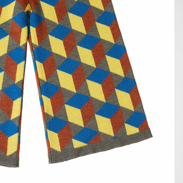 Cuboid Trousers Wood Green/Blue