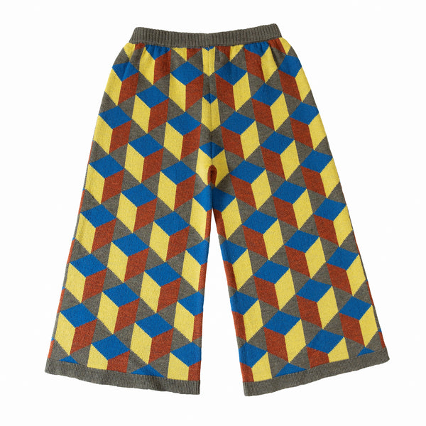 Cuboid Trousers Wood Green/Blue