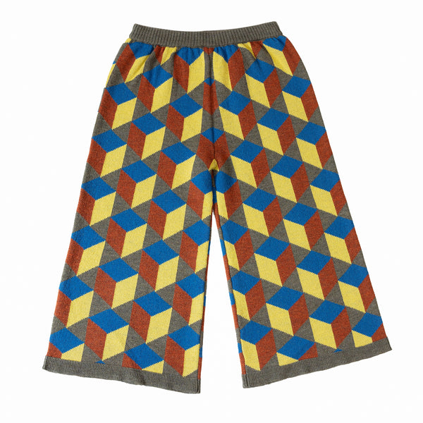 Cuboid Trousers Wood Green/Blue